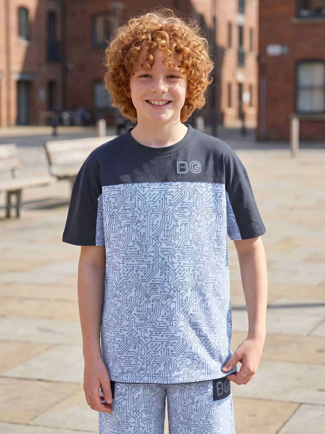Boys White Printed Boxy Fit Pure Cotton T-Shirt