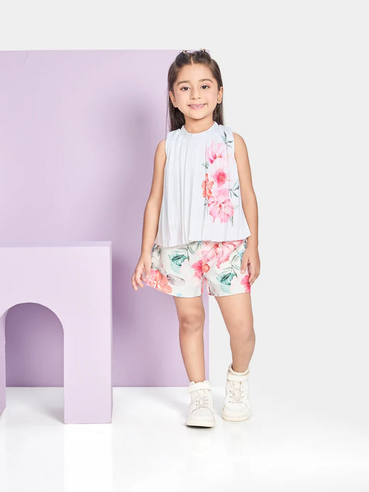 Girls Printed Shorts & Top