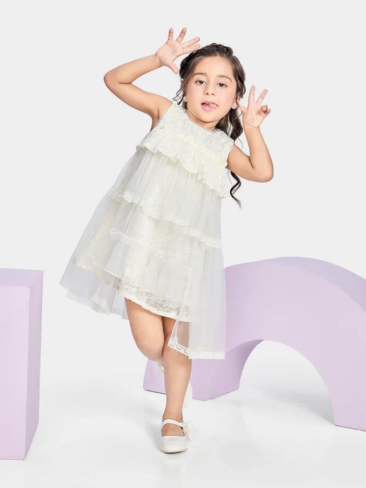 Girls Design Net Dress