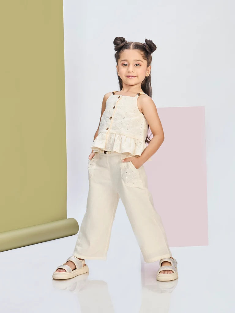 Girls Embroidered Pant & Top