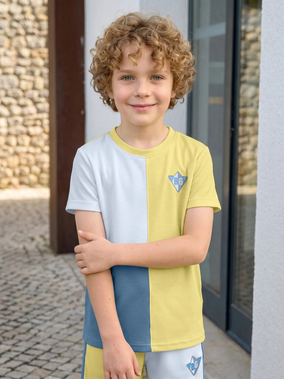 Yellow Solid Boys T Shirt