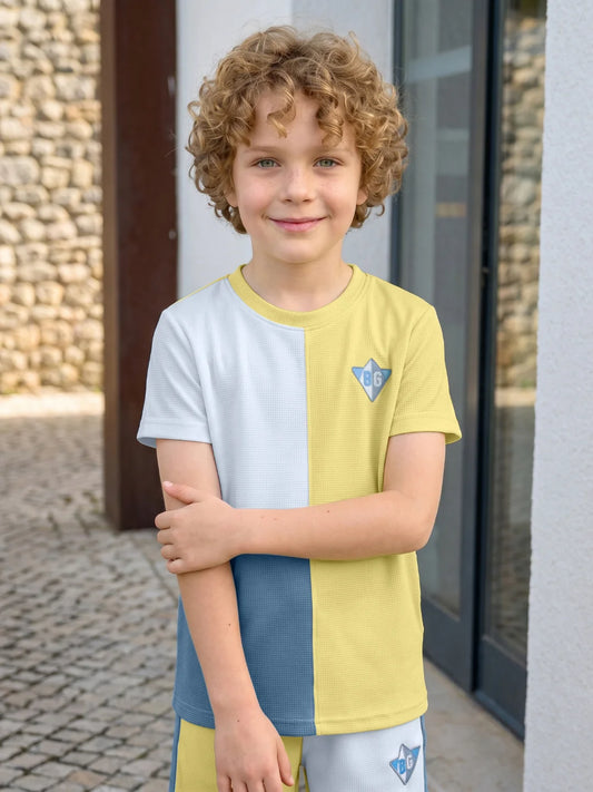 Yellow Solid Boys T Shirt